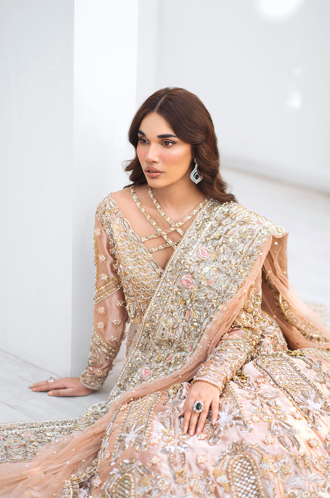 Heavy Rani Pink Lehenga Gown Pakistani Wedding Dresses – Nameera by Farooq