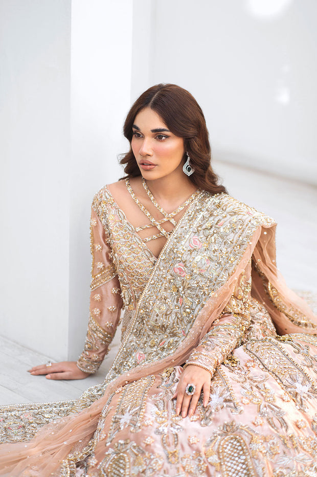 Pakistan Unti Rani Heavy Rani Pink Lehenga Gown Pakistani Wedding Dresses – Nameera by Farooq