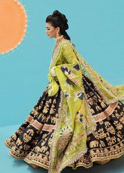 Raw Silk Black Green Pishwas 2022