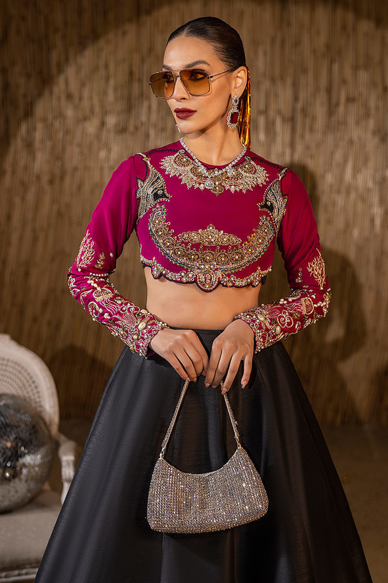 Raw Silk Black Lehenga Choli Pakistani Wedding Dresses 2023