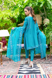 Designer Raw Silk Blue Salwar Kameez Pakistani Party Dress