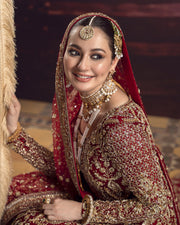 Raw Silk Bridal Gharara with Chiffon Kameez and Net Dupatta Red Pakistani Bridal Dress Online