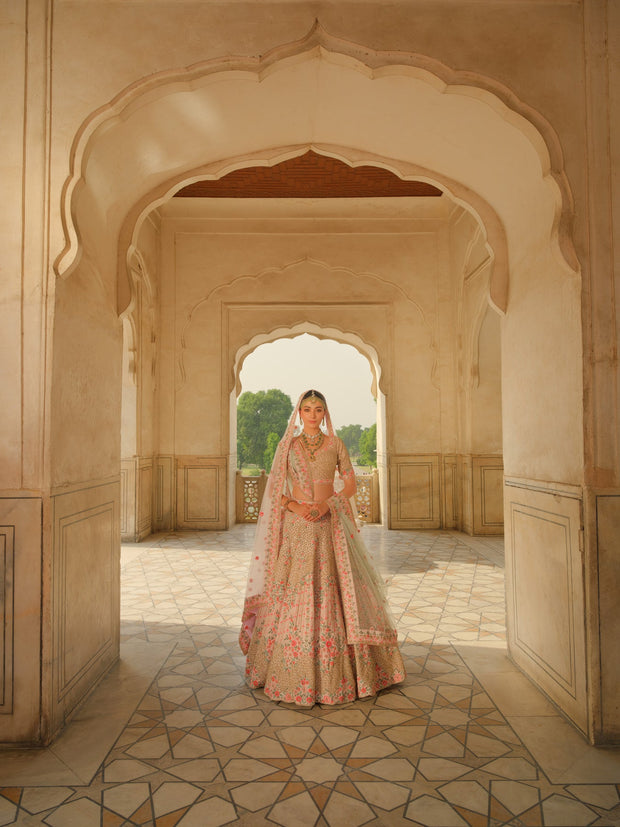 Raw Silk Bridal Lehenga Choli Dupatta Dress