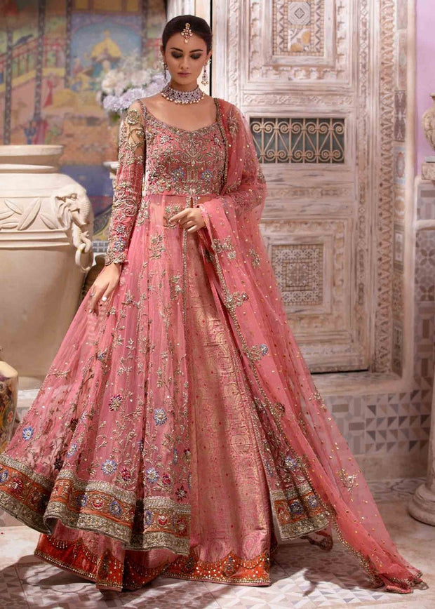 Raw Silk Dresses Pakistani Wedding Wear Frock in Heavy Work Nameera by Farooq Raw Silk Dresses Pakistani Wedding Wear Frock in Heavy Work Nameera by Farooq