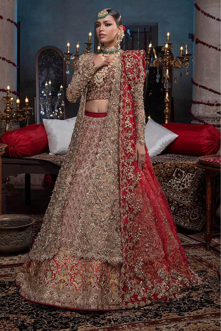 Raw Silk Heavy Red Lehenga Choli Bridal 2022