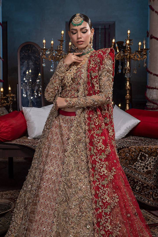 Raw Silk Heavy Red Lehnga Choli Bridal 