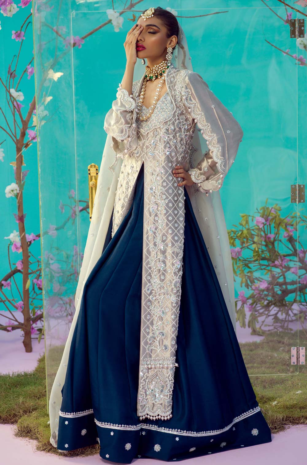 Elegant Raw Silk Bridal Lehenga & Kameez for Weddings