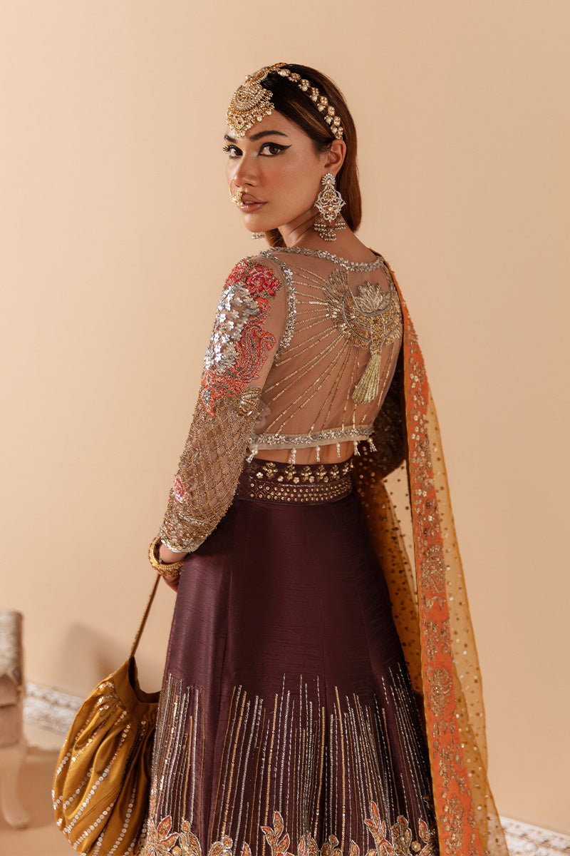Luxurious Pakistani Bridal Lehenga with Net Choli