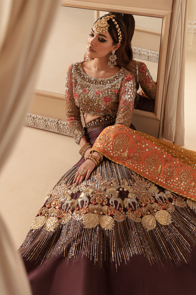 Luxurious Pakistani Bridal Lehenga with Net Choli