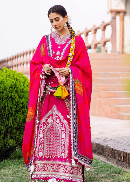 Raw Silk Pink Kameez Salwar