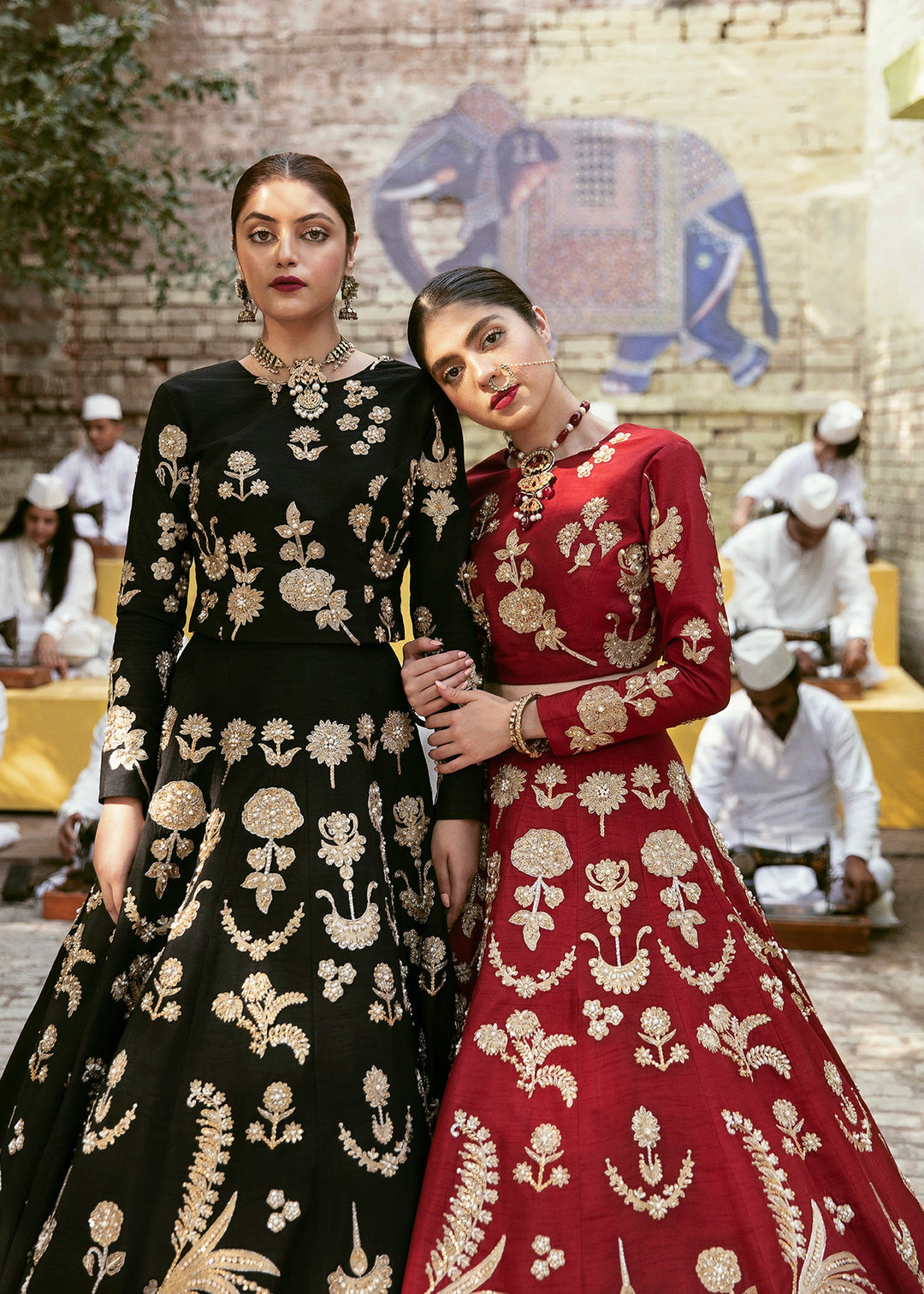 Raw Silk Red Lehenga with Choli Dress Pakistani Online