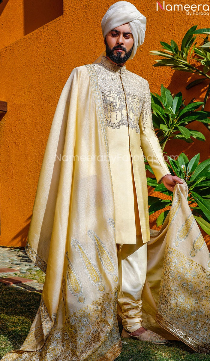 Raw Silk Sherwani 