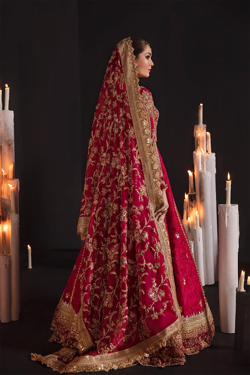 Raw Silk Red Bridal Lehenga 