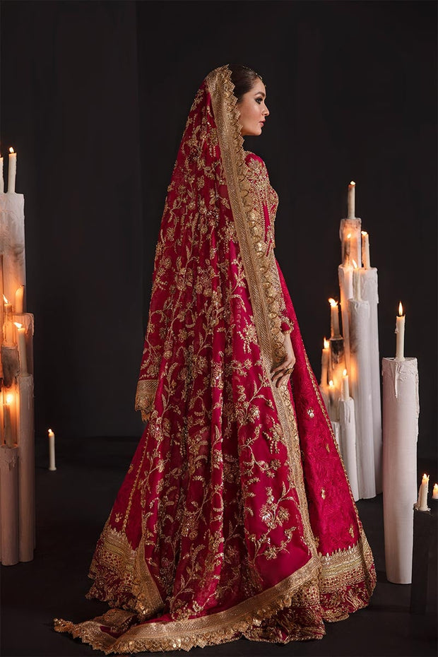 Raw Silk Red Bridal Lehenga 