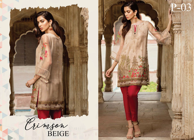 Ready to wear Elegant Crimson Beige 2