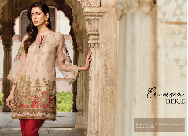 Ready to wear Elegant Crimson Beige
