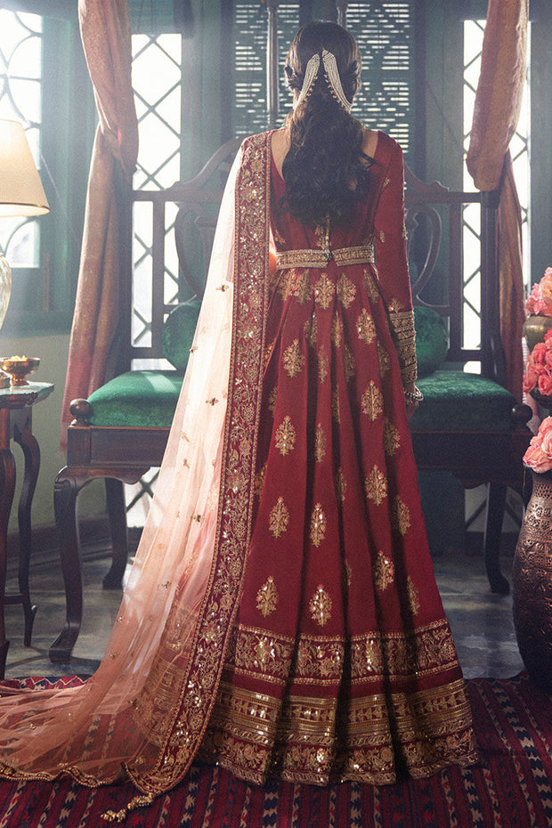 Designer Indian Bridal Wear Red Anarkali Lehenga Dress