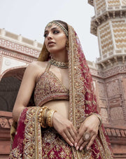 Red Blouse Lehenga Bridal Wear Pakistani 2023
