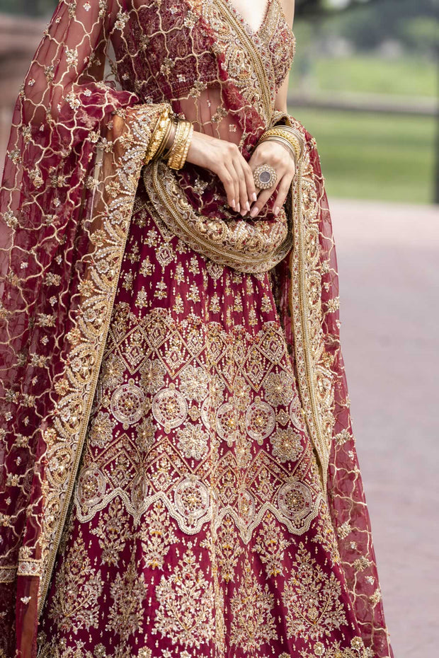 Red Blouse Lehenga Bridal Wear Pakistani Wedding 2023