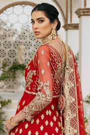 Red Bridal Dress Pakistani in Pishwas Style for Bride