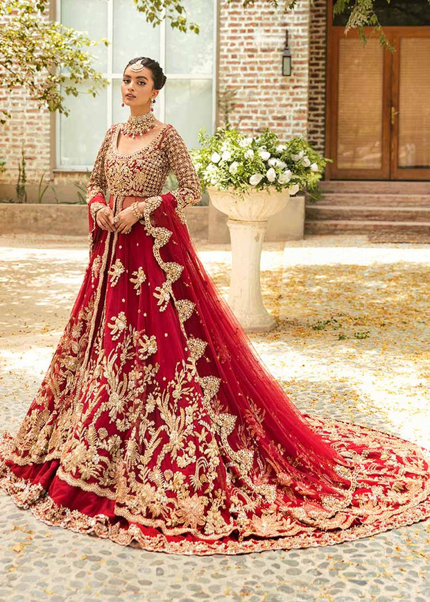 Red Bridal Dress Pakistani in Pishwas and Lehenga Style Online
