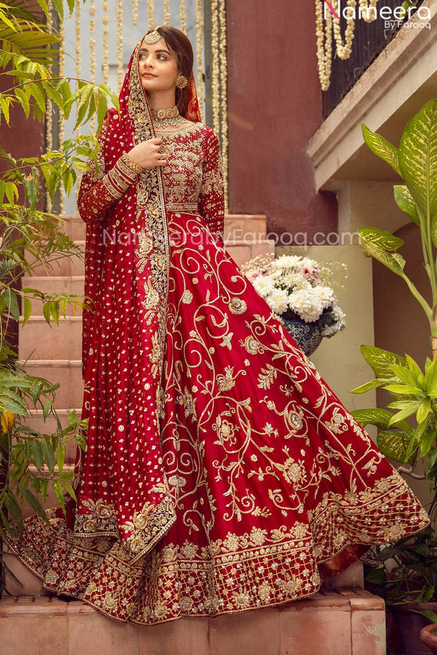 Popular Red Bridal Punjabi Thread Salwar Kameez and Red Bridal Punjabi  Thread Salwar Suits online shopping