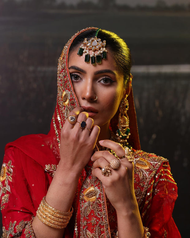Red Bridal Dress in Lehenga Kameez Style