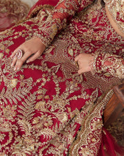 Red Bridal Lehenga Choli and Dupatta Dress