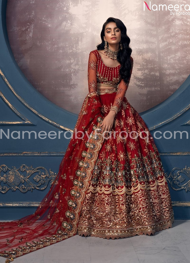 Red Bridal Lehenga Choli for Wedding