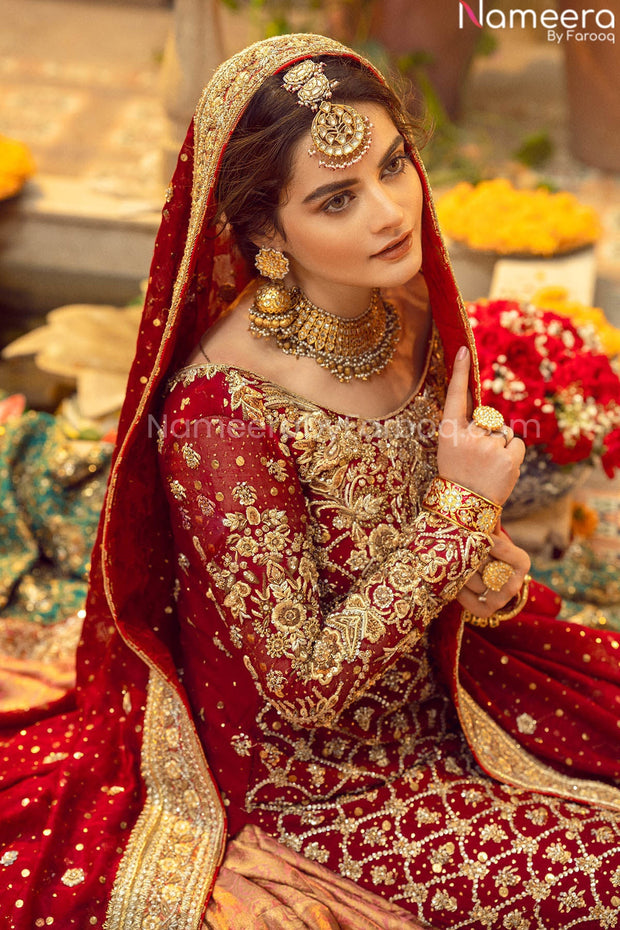 red bridal lehenga dress for barat