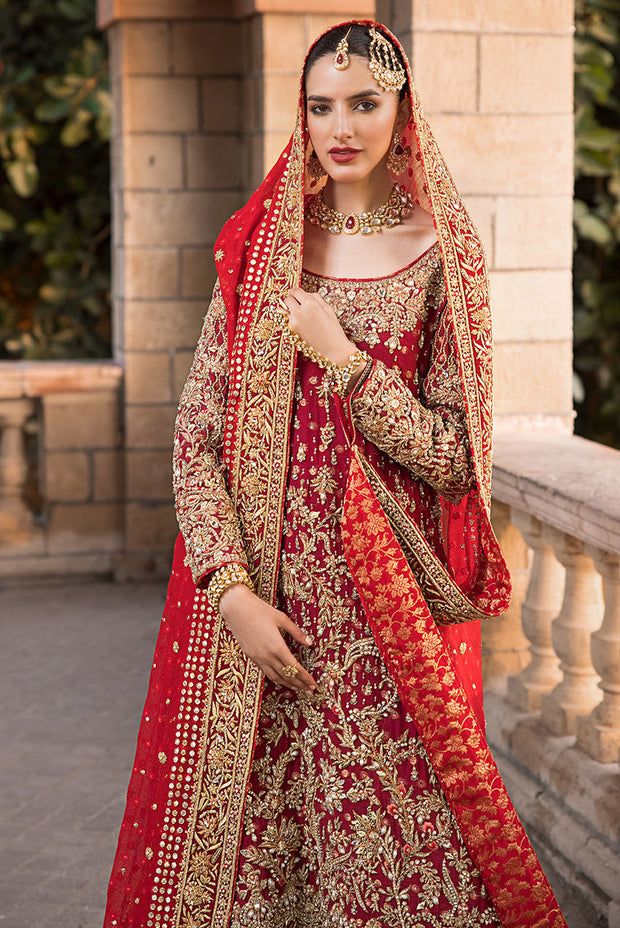 Red Bridal Lehenga Kameez and Dupatta Pakistani Dress Online