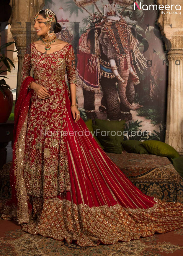 Red Bridal Lehenga Pakistani