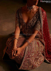 red bridal lehenga