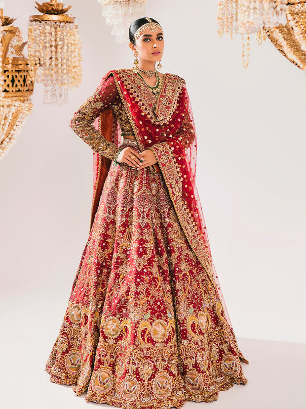 Red Bridal Lehnga Choli for Pakistani Wedding Dresses 2023
