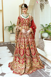 Red Bridal Maxi Pakistani