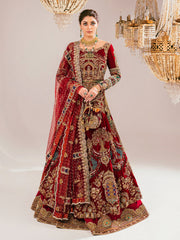 Red Bridal Pishwas Lehenga Pakistani Bridal Dresses