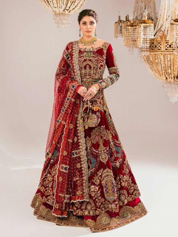 Red Bridal Pishwas Lehenga Pakistani Bridal Dresses