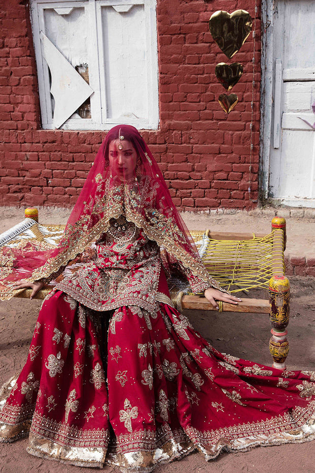 Red Bridal Sharara Kameez for Pakistani Wedding Dress