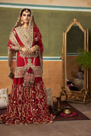 Red Bridal Sharara Shirt Pakistani Wedding Dresses
