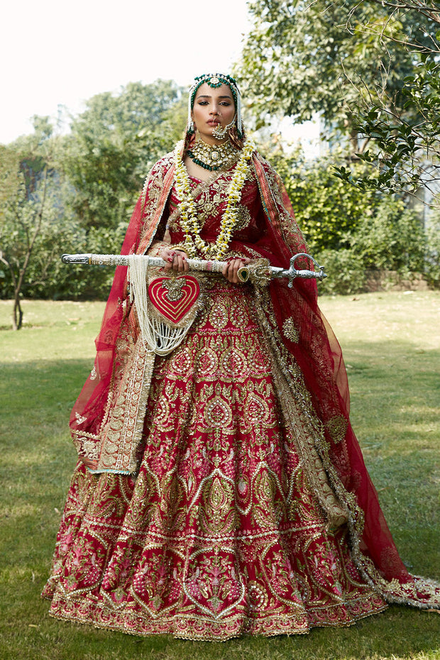 Red Chiffon Lehenga Choli for Pakistani Wedding Dresses