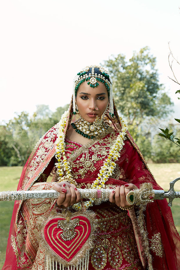 Red Chiffon Lehenga Choli for Pakistani 