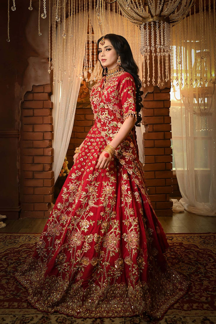 Red Choli Lehenga Dress for Pakistani Bridal Wear – Nameera by Farooq