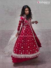 Red Color Dress Design Pakistani