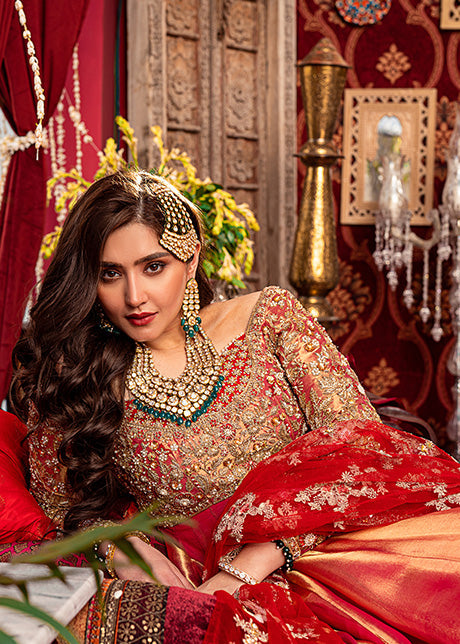 Red Dulhan Dress in Long Frock 