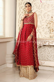 Red Fancy Dress for Wedding in Pakistan Online  Front Look