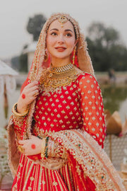 Red Gold Lehenga Choli Pakistani 