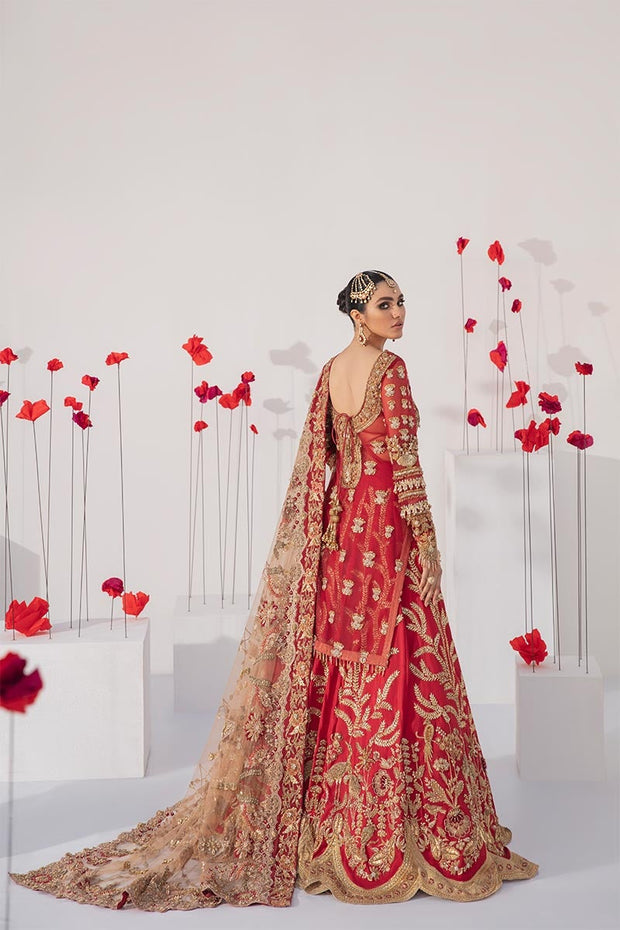 Red Golden Lehenga Bridal Dress