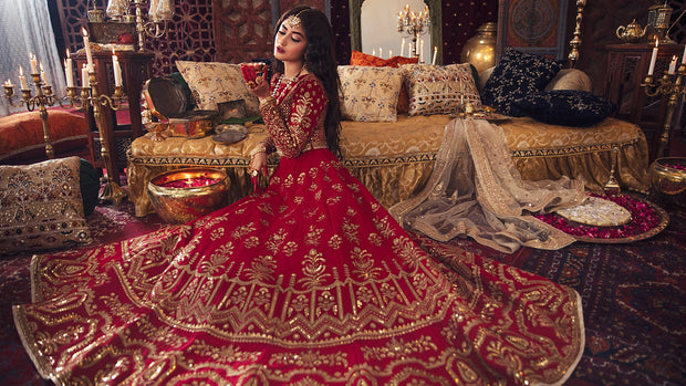 Red Golden Lehenga