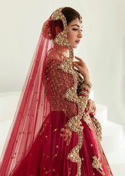 Red Gown Lehenga Design Dress Pakistani Bridal Wear 2023