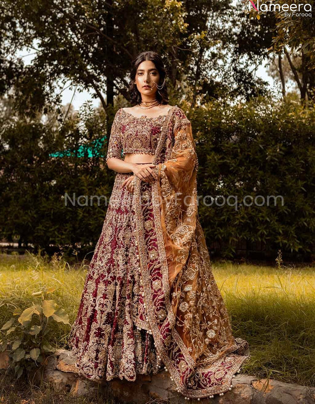 red indian wedding lehenga